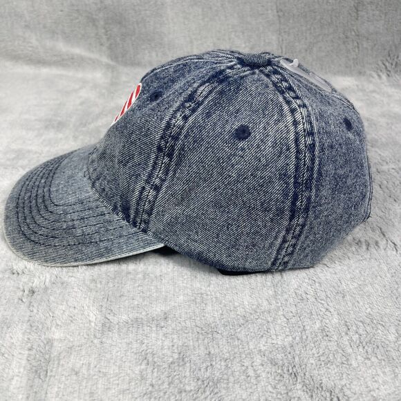 Denim Hat American Flag Heart Patch Cap Trucker Adjustable Strap Mighty Fine - Picture 5 of 8